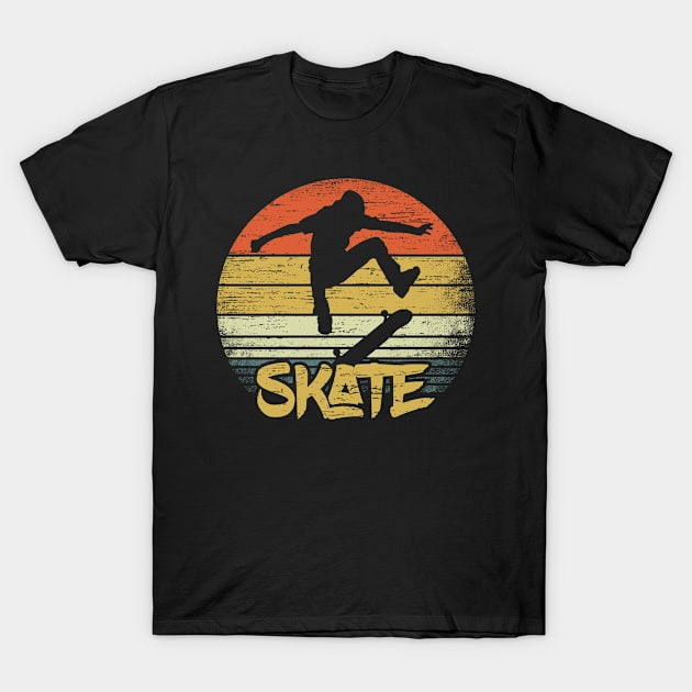 Vintage Skate Skateboard Skateboarding Cloathing Kickflip Ollie T-Shirt by RK Design